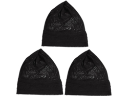 Conjunto de 3 gorros de dormir para mujer en algodón y lino, gorro elástico cómodo para el cuidado durante el sueño.