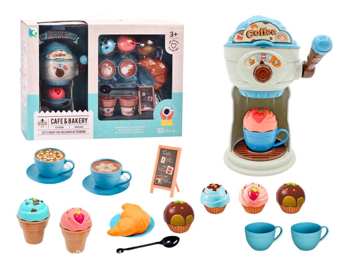 Set de dulces, café, máquina de helados, tazas, magdalenas B.active