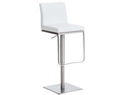 Taburete de bar de cuero sintético blanco Panamá/acero inoxidable CLP