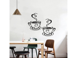 Rebe-sticker De Pared De Dos Tazas De Café Decoración Moderna Para Sala Dormitorio Cocina Oficina
