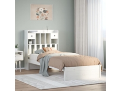 Cama Individual | Cama Con Estantería Sin Colchón Madera Maciza De Pino 90x190 Cm
