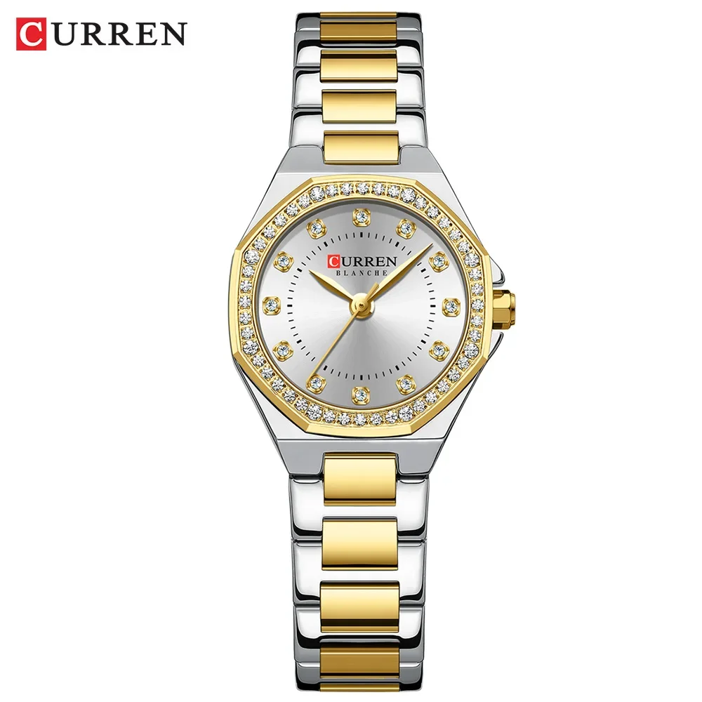 Relógio Feminino Com Diamantes (branco): Elegante E Sofisticado, Em Aço Inoxidável, Resistente À Água.