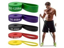 Banda de resistencia, bandas de asistencia de fitness antideslizantes de TPE para entrenamiento muscular, 5 colores Gertiz