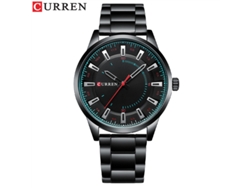 Reloj Casual Para Hombre (negro Y Verde), Resistente Al Agua, Con Correa De Acero Y Esfera Grande.