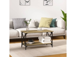 Mesa de Centro de Apoyo 80X45X45 Cm Deriv. Madera/Hierro Roble Sonoma