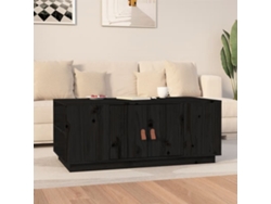 Mesa de Centro Apoyo 100X50X41 cm Pino Macizo Negro