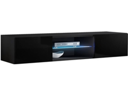 Mueble TV MÓVEIS BONITOS Tibi (160x38.5x30 cm - Negro - Melamina)