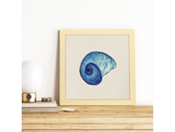Póster NACNIC Cuadrado con Dibujos do Mar. Concha Azulada, Ilustrada con Dibujos do Mar y El Océano.