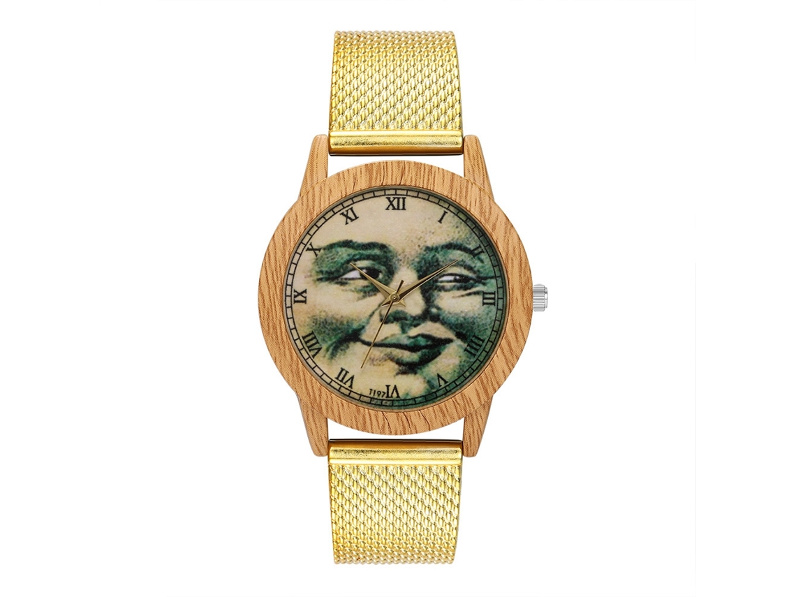 Reloj Casual Para Hombre/mujer Con Correa De Malla, Cuarzo, Analógico, Dorado.
