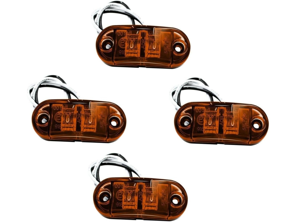 Luces de señalización LED naranjas ligeras y portátiles para remolques, juego de 4 unidades.