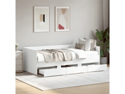 Sofá Cama Con Cajones Sin Colchón Blanco 75x190 Cm