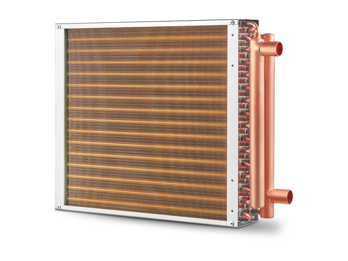 Intercambiador de calor agua-aire Succebuy de 16 x 16 pulgadas, 3 filas, con puertos de 3/8 de pulgada y 193 aletas