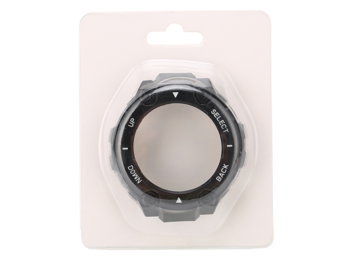 Funda protectora de plástico para Amazfit Trex Edge con marco blanco y letras negras