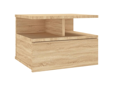 MAISON EXCLUSIVE Mesita noche flotante aglomerado color roble Sonoma 40x31x27 cm