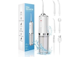 Irrigador bucal de hilo dental eléctrico portátil para cálculo-blanco 4 boquillas DIGITALLAB