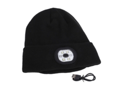 Gorro De Lana Con Luz Led, Bluetooth 5.0, Recargable, Multifuncional Para Actividades Nocturnas Al Aire Libre, Negro.
