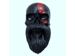 Soporte Para Casco Con Forma De Calavera Y Barba Para Decoración De Pared Artesanal