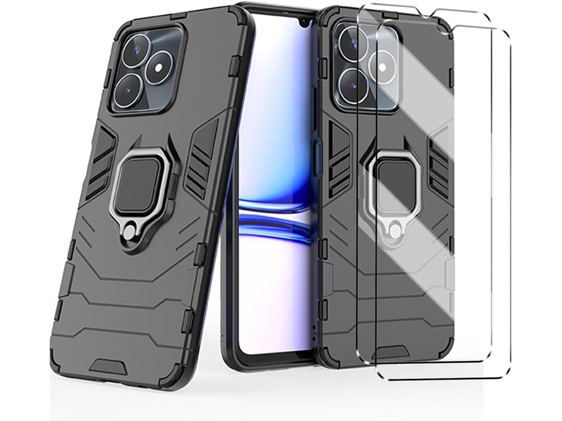 Juego De Fundas Protectoras Antichoque Coca-cola Para Realme C53 Hongwe. Cristal Templado (2 Unidades).1