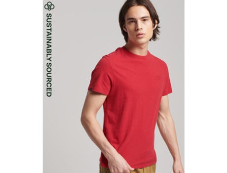 Camiseta para Hombre SUPERDRY (S - Algodón - Rojo)