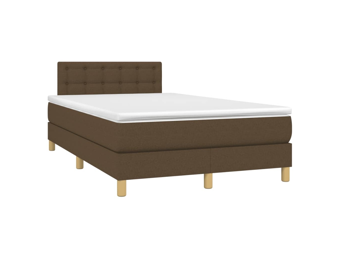 Maison Exclusive - Cama Box Spring Con Colchón Tela Marrón Oscuro 120x190 Cm