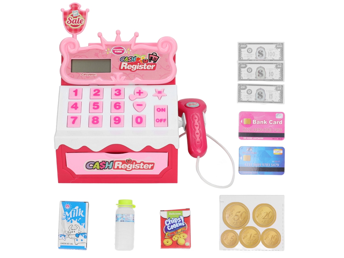 Caja registradora de juguete Bj-Cash para niños con dinero de juguete, ideal como juego de rol para regalar a niños en edad preescolar y bebés.