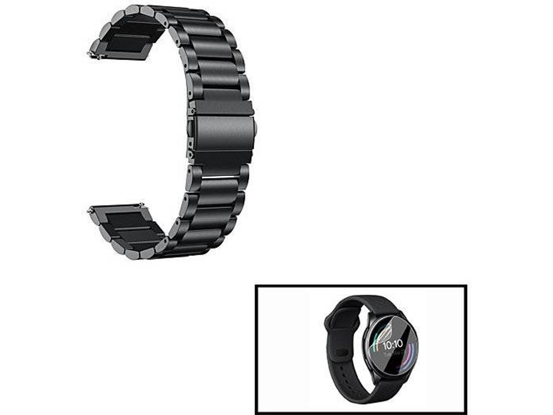 Correa + Herramienta + Protector Gel PHONECARE Acero Stainless Lux OnePlus Oneplus Watch Negro