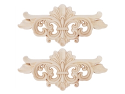 Elegantes apliques de madera tallada, decoración de estilo europeo sin pintar para el hogar y el hotel, exquisito diseño floral, clásico y elegante P
