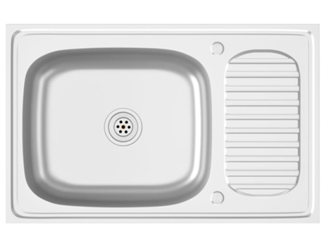 Fregadero VIDAXL Escurridor Plateado 800x500x155 mm Acero Inoxidable