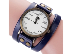 Reloj De Mujer Ccq Con Dial De Fórmulas Matemáticas Multicapa Correa Pu Azul