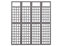 Biombo/separador de ambientes de 4 paneles | Separador de ambientes | Separador de ambientes de abeto macizo 161x180 cm Gris