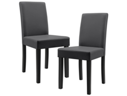 Conjunto de Cadeiras de Jantar [EN.CASA] (2 Un - Cinzento Escuro - 90x42x48 cm - Couro SintÃÂÃÂÃÂÃÂ©tico)