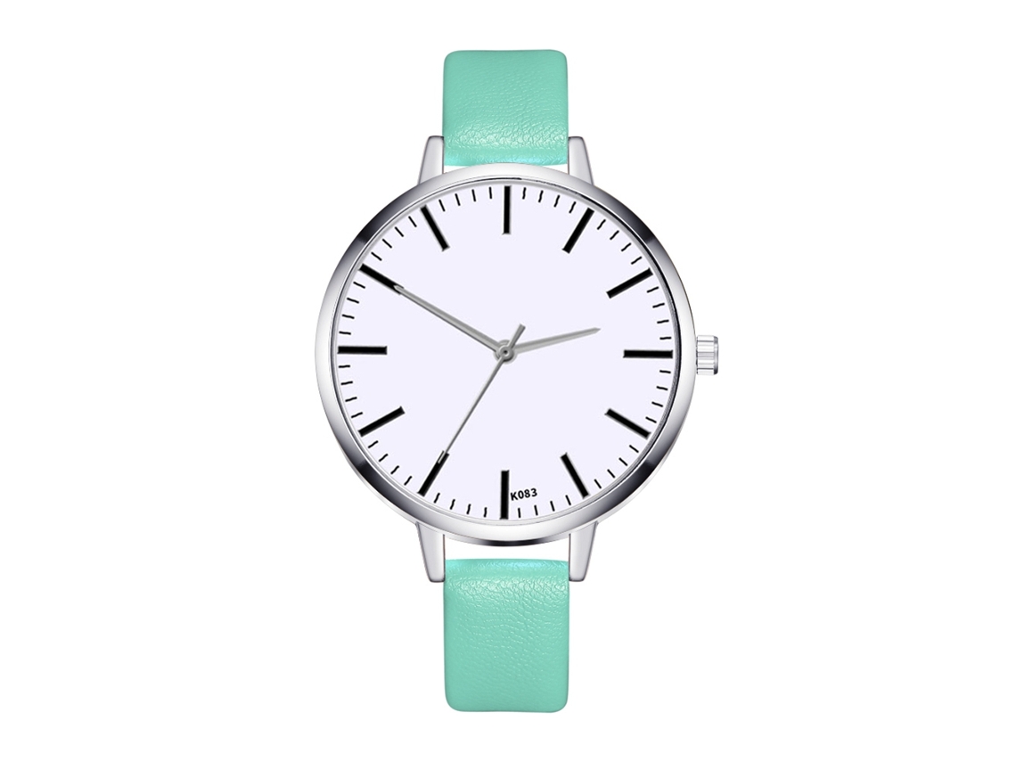 Reloj De Pulsera De Cuarzo Para Mujer Con Correa De Poliuretano Y Esfera Redonda Verde Menta.