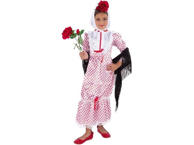 Disfraz de Niña DISFRAZZES Chulapa Madrileña Roja (Talla: 5 a 6 años)