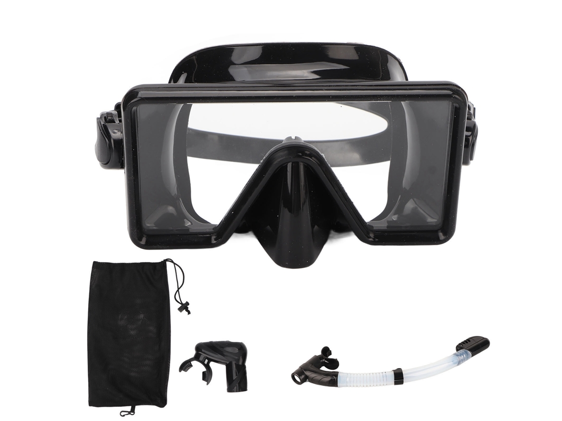 Gafas De Natación Antivaho Para Adultos Con Boquilla Y Tubo De Respiración De Silicona Ajustable, Color Negro.