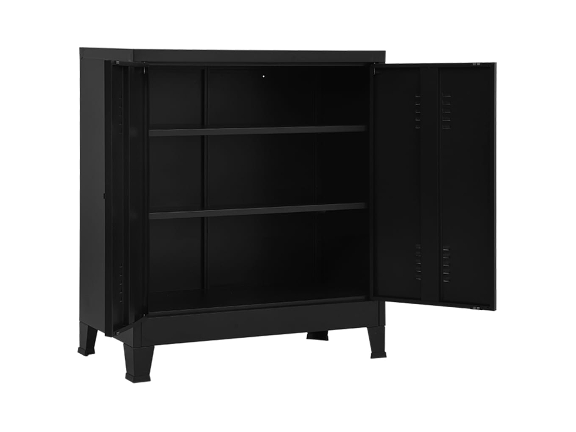 Baúl De Almacenaje Industrial Acero Negro 90x40x100 Cm Wsd299432