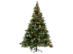 Árbol de Navidad preiluminado BELIANI Palomar de PVC Verde 110x110x180