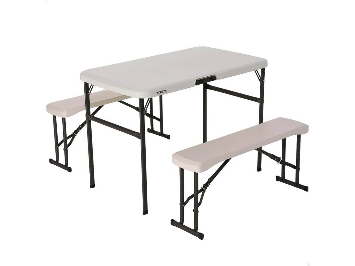 Mesa de Camping LIFETIME 92202 Blanco (106x61x74cm)