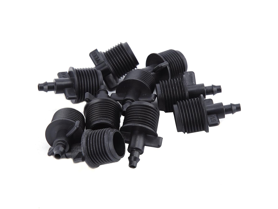 10 Adaptadores De Manguera Capilar De 1/2" Con Conexión De Púas Para Tubos De Riego De 4/7 Mm