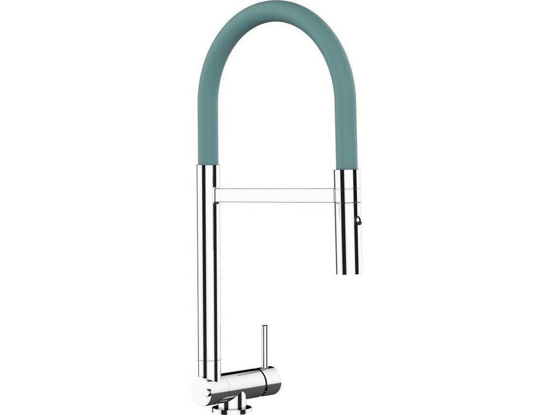 Grifo de Cocina VIZIO Plegable Hasta 45 Mm Tubo Giratoria 360° Cromado Turquesa (Latón)