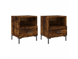 Juego de 2 mesitas de noche de roble ahumado MAISON EXCLUSIVE Derivados de madera 40x35x47,5 cm