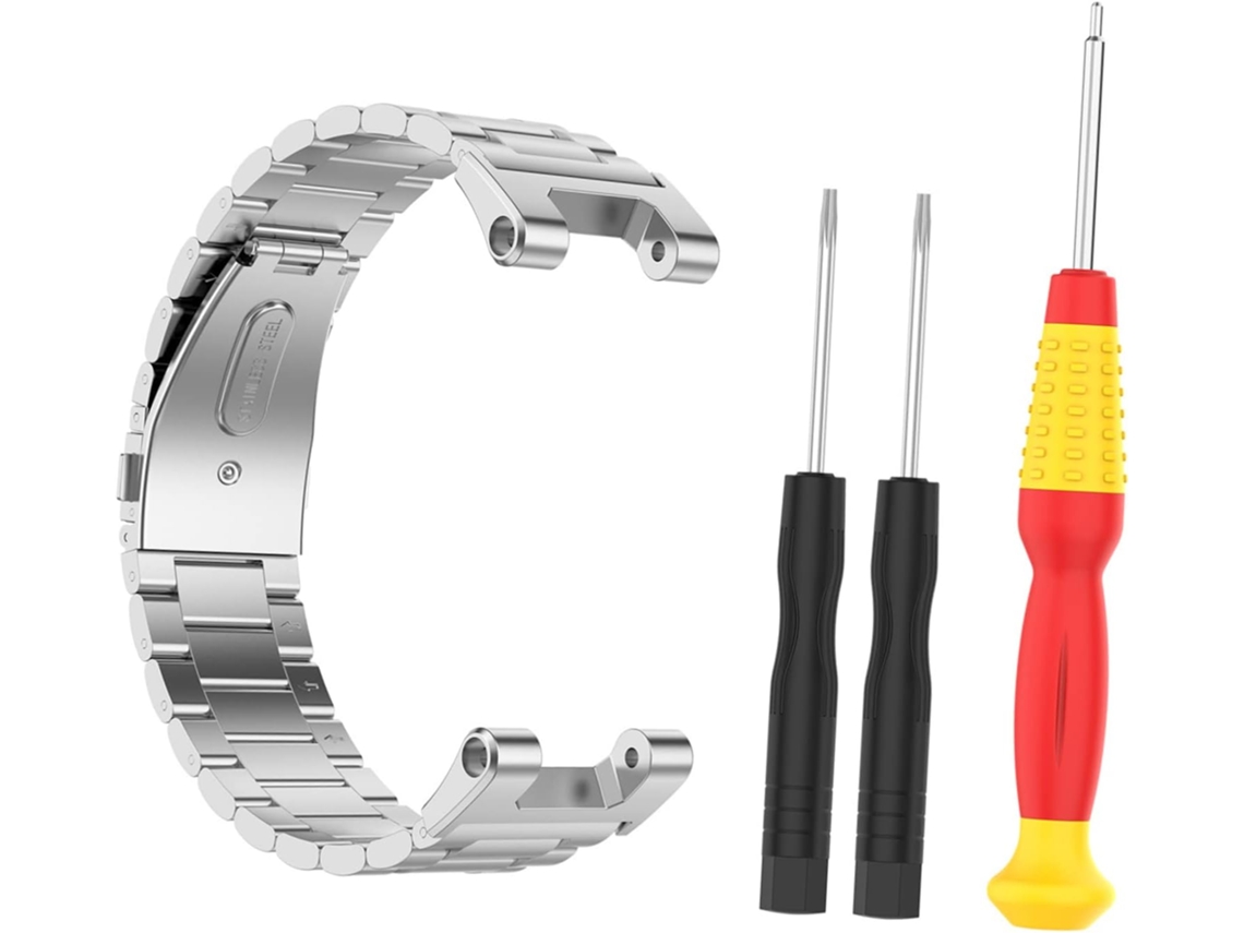 Pulsera de acero inoxidable compatible con relojes inteligentes, duradera e ideal para actividades al aire libre. Gokoco