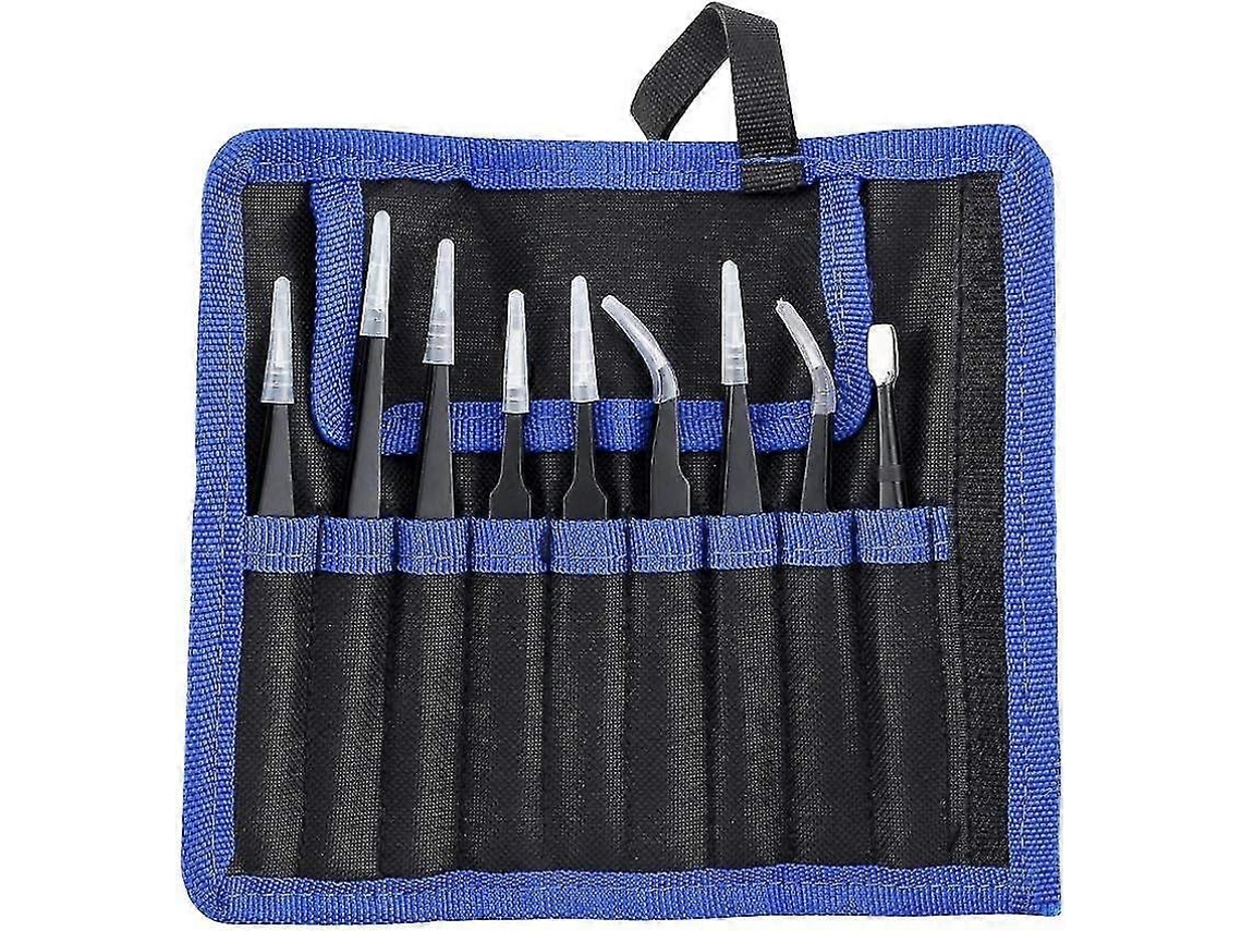 Set De Pinzas Antiestáticas 9 Piezas Para Reparación Electrónica, Joyería Y Modelismo Acero Inoxidable