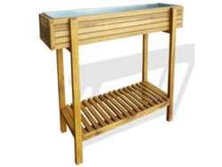 Jardinera elevada de madera maciza de acacia y zinc Dkd Home Decor
