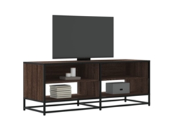 Mueble Tv Metal Y Madera Ingeniería Marrón Roble 120,5x40x46 Cm