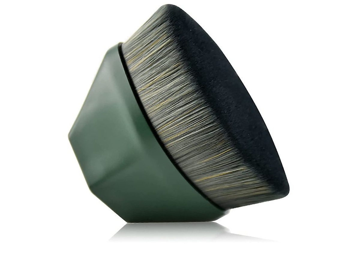 Brocha Kabuki Para Base De Maquillaje Con Cerdas Densas Y Suaves Para Bases Líquidas, En Crema Y Correctores - Verde Morandi
