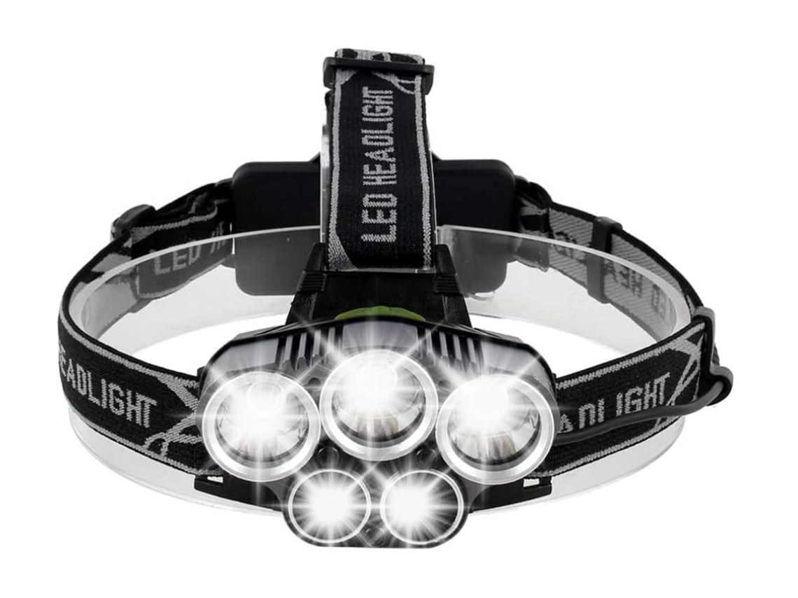 Linterna Frontal Usb Recargable Con 6 Modos Lámpara De Cabeza Impermeable Al Aire Libre Led Luces De Pesca Linterna De Cabeza (negro)