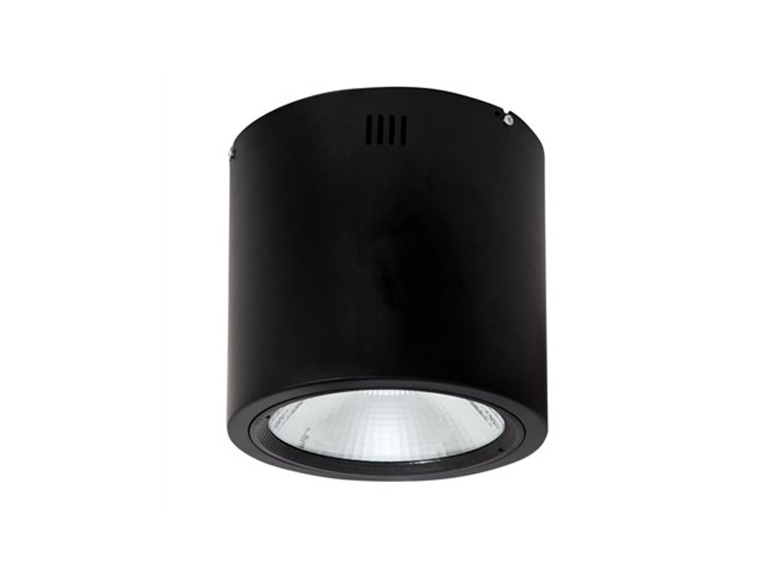Reflector de superficie tubular negro, 20 W, 4000 K, 1600 Lm, 18 x 16,3 cm, Fabrilamp