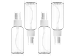 4 botellas de plástico recargables de 50 ml con pulverizador de niebla fina para viajes ZYBLSSBB
