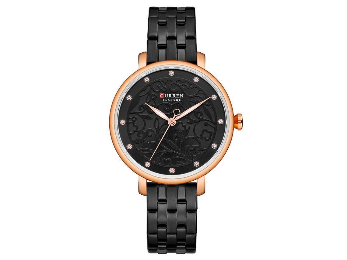 Reloj De Cuarzo Casual Para Mujer, Delgado, Redondo, Resistente Al Agua (negro) Con Correa De Cuero.