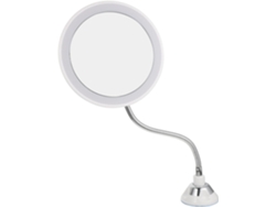 Espejo de maquillaje con aumento de 10x, de plástico ABS blanco, con ventosa giratoria de 360° para el baño.